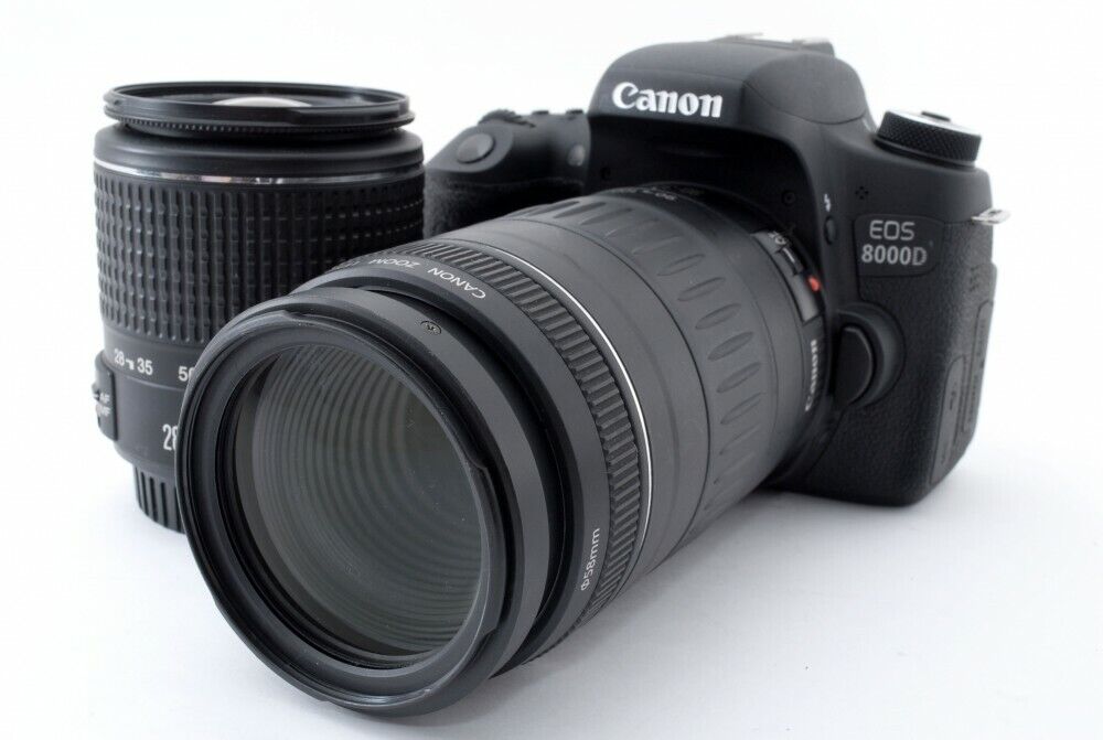 Canon EOS 8000D 24.2MP 28-90/90-300mm Lens Set [Exc+++] w/8GB SD