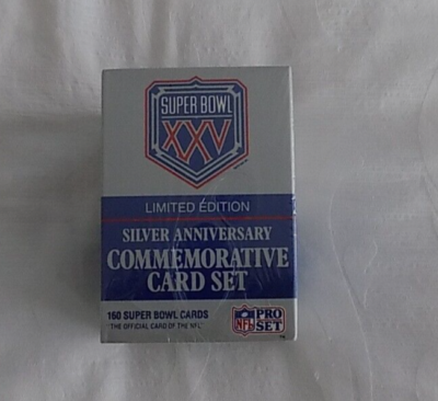 Super Bowl 25 XXV Limited Edition Silver Anniversary Commemorative Card Set