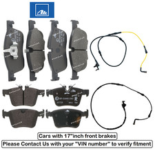 Front & Rear Brake Pad +Sensor OEM for Land Rover Range Rover Velar (w/ 17"inch)