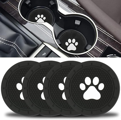 JUSTTOP Car Cup Holder Coaster, 4PCS PVC Paw Car Coaster, Universal Auto