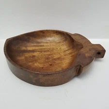 Wooden Strawberry Serving Tray Bowl 11" x 8" Hand Made in Phillipines 