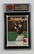1973 Topps Baseball #100 Hank Aaron SCD 8 NM-MT Graded Card SF-0555