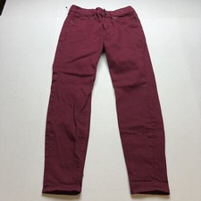 Express Mid Rise Cropped Legging Dark Red Jeans Size 0 A2211