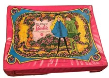 Barbie Doll Storage Case 60s Mod Vintage The World of Barbie carry case hot pink