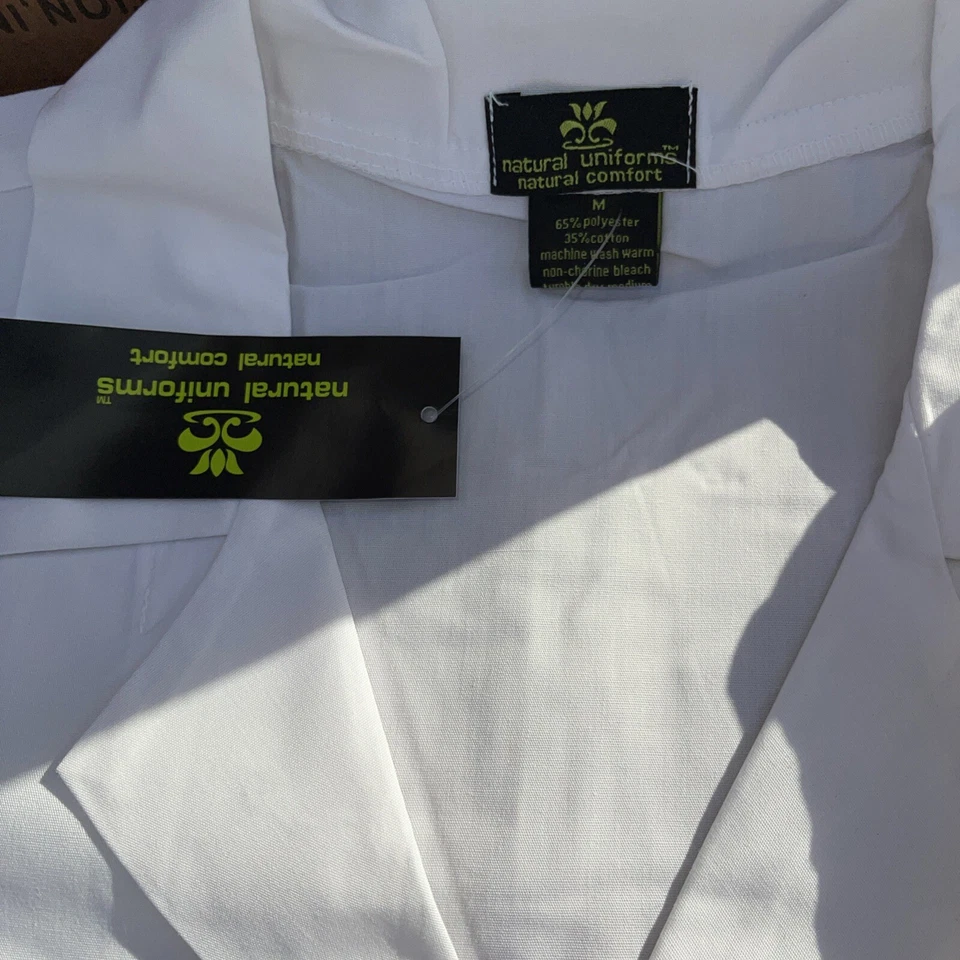 LAB COAT Natural Uniforms  LARGE Medical White Long Unisex Lab Coat NEW - Image 3 of 3