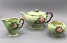 Vintage Carlton Ware 'Wild Rose' Teapot, Sugar Bowl & Creamer