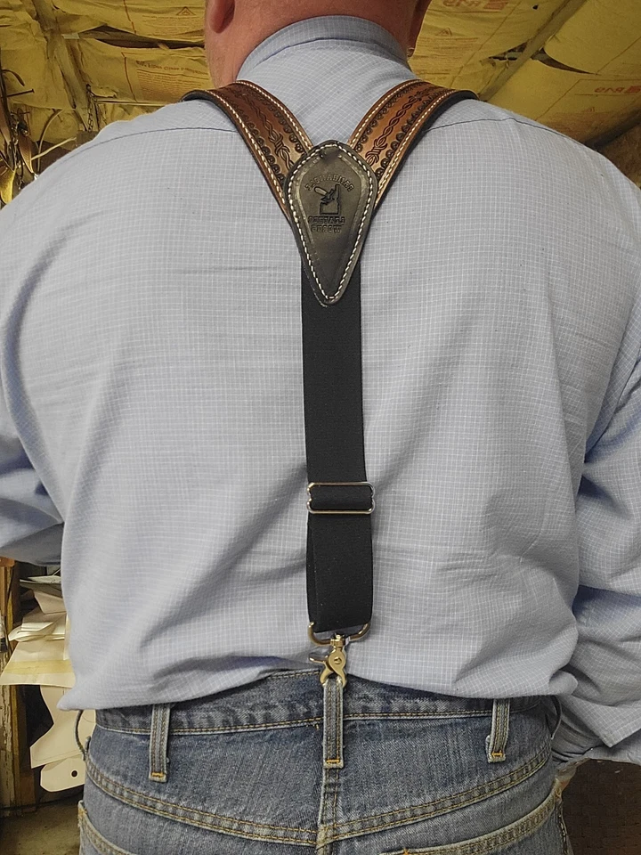 Tirantes de alambre Western Barbrd vaquero de cuero Foto 3 de 3