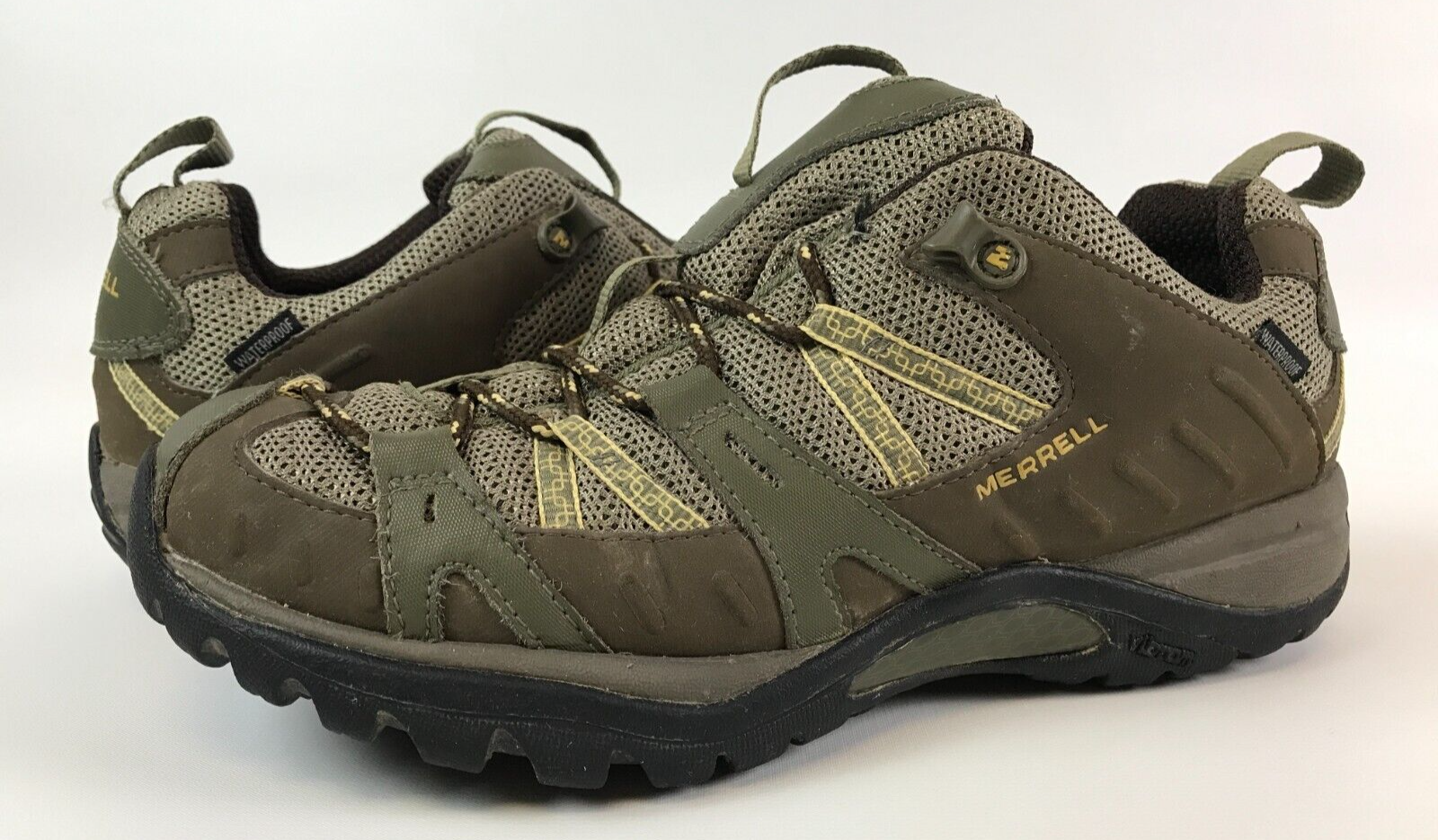 Scarpe da trekking trail running da donna Merrell Brindle impermeabili Vibram taglia 9 5