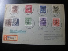 SOVIET ZONE LOCALS very nice cover w/ stamp set & mixed franking!