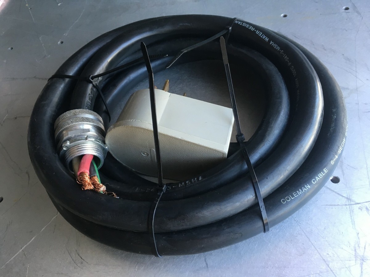 3 phase 6-4 wire Coleman cable with Arrow Hart Nema 16-60P 60A
