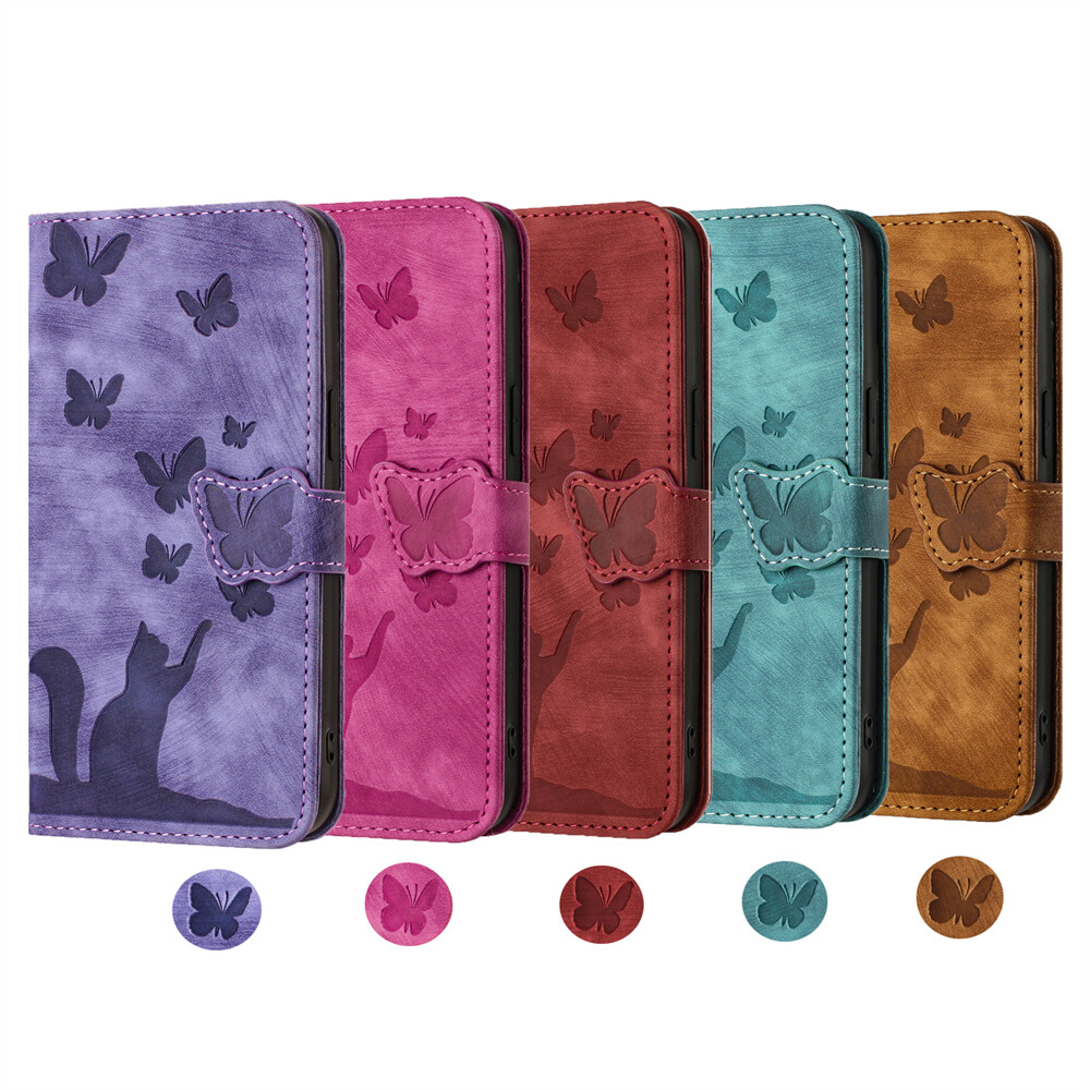 Magnetic Leather Flip Wallet Phone Case for iPhone 15 Pro Max 14 13 12 XR 6