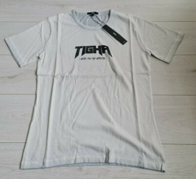 Tigha Herren T-Shirt Highway Drift Lafan Vintage Concrete Grey Größe M