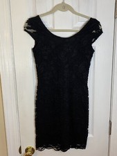 Divided black lace Short Sleeve dress size 4