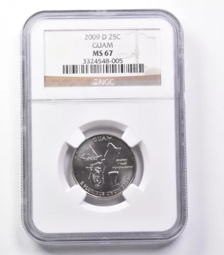 MS67 2009-D Washington State Quarter Guam NGC *5436