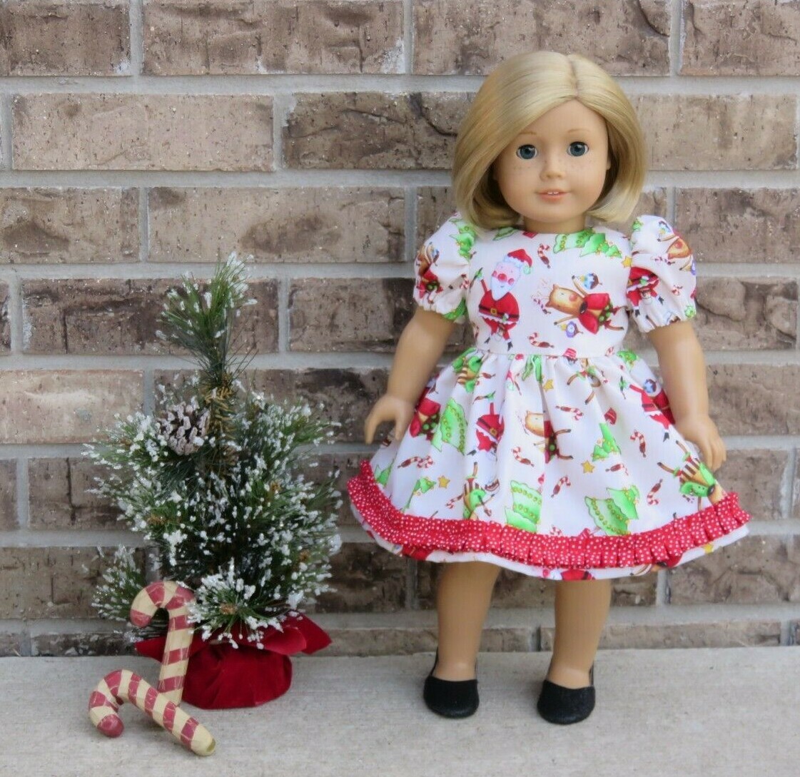 christmas dresses for 18 inch dolls MBD 2020 Plaid Christmas Dress Fits 18 Inch Dolls