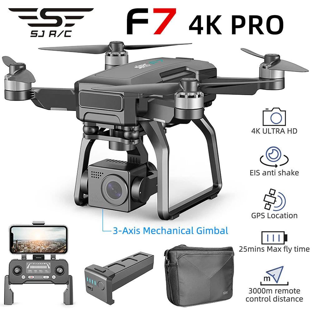 Cheap SJRC F7 4K PRO RC Drone with Camera 4K 3-Axis Gimbal Mechanical  5GWIFI FPV Brushless Motor GPS Auto