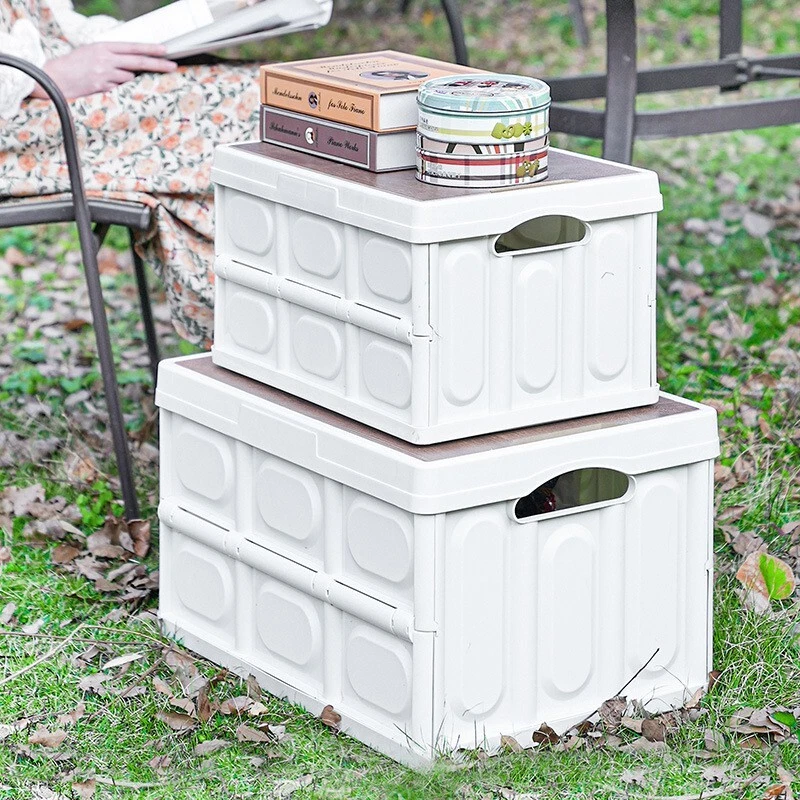 Outdoor camping folding storage box household wooden cover Car Boots containers