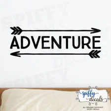 Adventure Awaits Arrow Vinyl Wall Decal Decor Design Sticker Lettering Quote