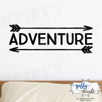 Adventure Awaits Arrow Vinyl Wall Decal Decor Design Sticker Lettering ...