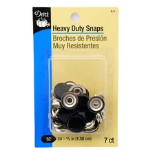 Dritz Heavy Duty Snaps Black - Size 24, 5/8 Inch, 7 Sets/Package 5-3