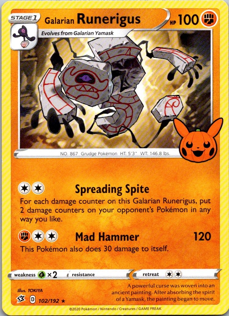 Galarian Runerigus 102/192 Trick or Trade BOOster 2023 Pokemon TCG Rare NM