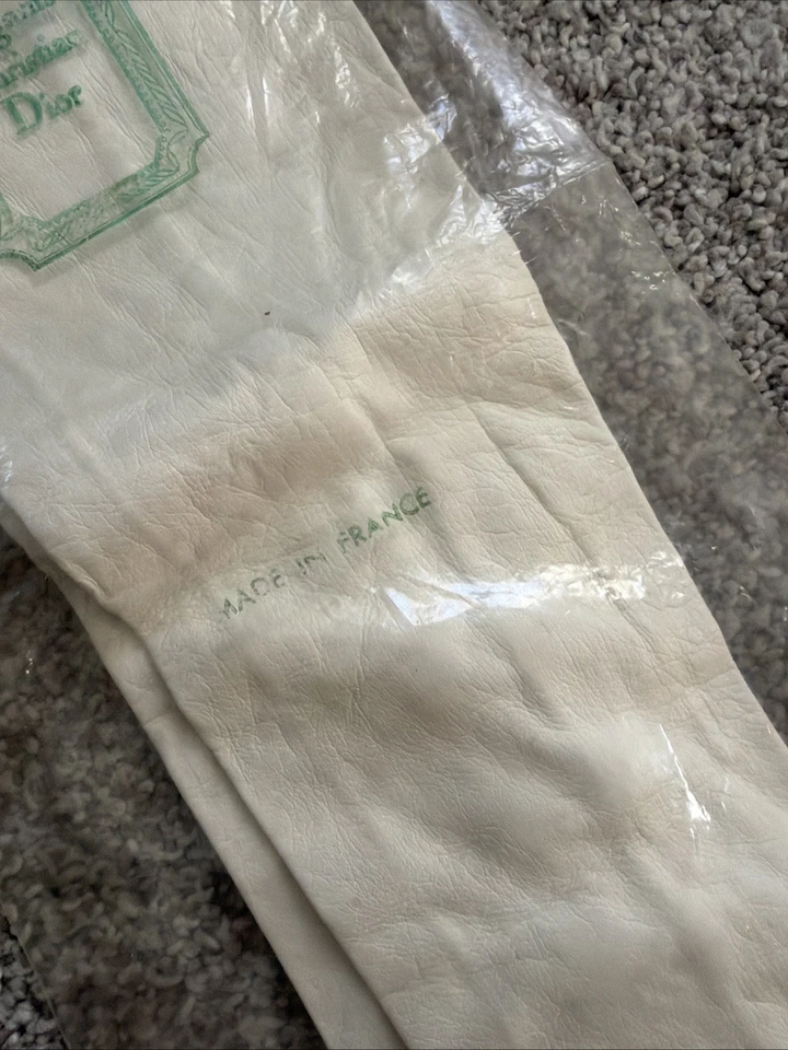 Vintage Christian Dior White Leather Full Length Gloves 6.5 Opera Old Hollywood - Image 4 of 4