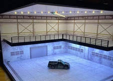 Diorama 1/64 Garage Model Tri-Color Lighting Diecast Model Cars Display Case US