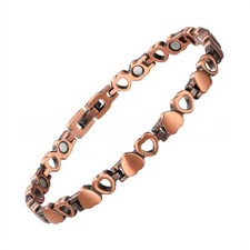 Heart Copper Magnetic Bracelet Anklet Women Balance Arthritis Pain Relief Energy