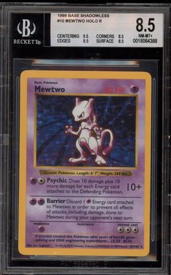 Pokemon Mewtwo Base Set Shadowless Holo Rare #10 BGS 8.5 | eBay