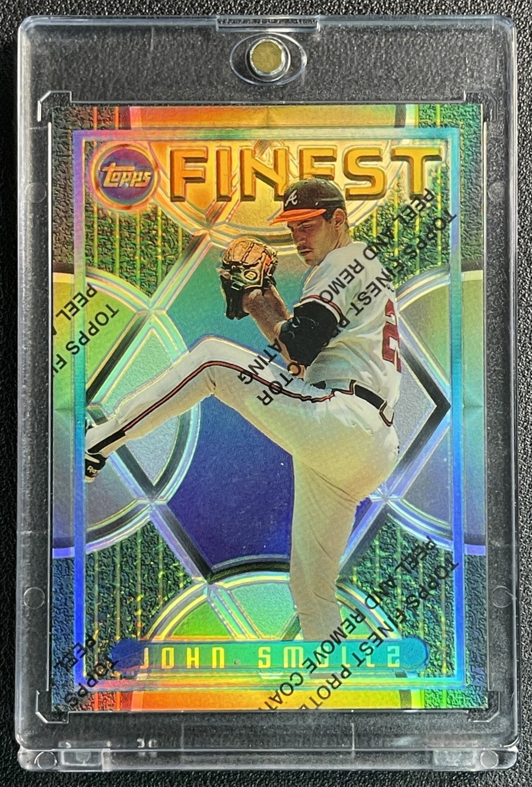 JOHN SMOLTZ 1995 TOPPS FINEST #313 REFRACTOR WITH COATING BRAVES