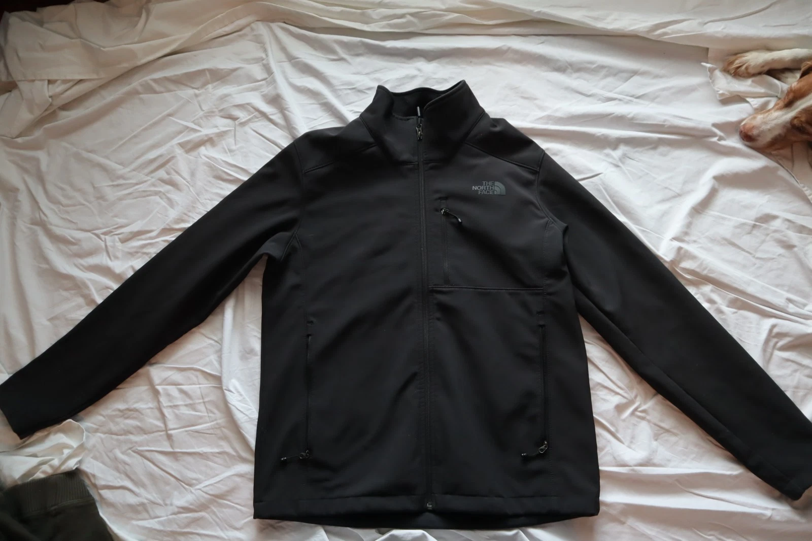 Black Soft Shell THE NORTH FACE Windfall Zip Front Fleece Lined Jacket Medium