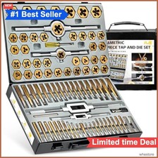 86 Piece Tap and Die Set SAE Metric M3 to M16 5/8 Inch Titanium Coated Thread