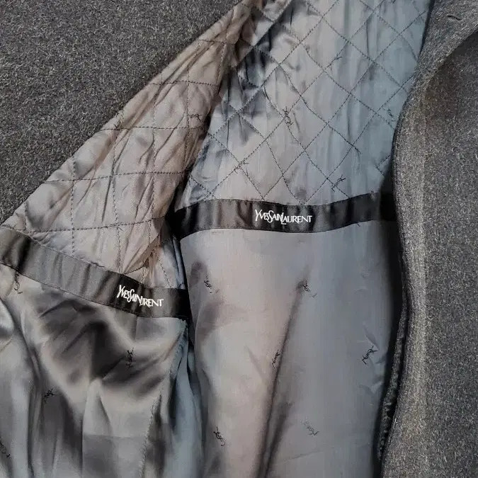 Yves Saint Laurent Dark Gray Wool Coat, Men, Size 95 thumbnail 4