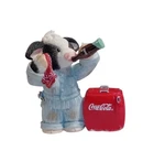 Vintage Enesco Mary's Moo Moos Say Ahhhh Cow Figurine Coca Cola Mechanic NEW