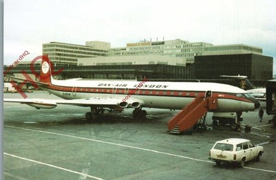 Ansichtskarte, DAN-AIR LONDON, KOMET 4C G-BDIW, LONDON GATWICK AIRPORT