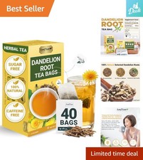 40 Count Dandelion Root Tea Bags - Pure,  Caffeine-Free Wellness Boost