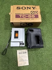 Sony Cassette Corder TC-55 Cassette Tape Recorder Leather Case W/box Untested
