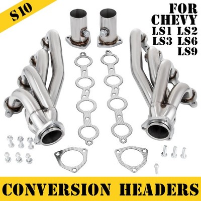 Exhaust Headers Shorty Conv for 4.8L 5.3L 5.7L 6.0L 6.2L LS1 LS2 LS3 LS6 V8 S10