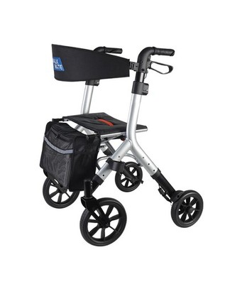 WALK MATE Rollator Walker 10  Wheels Foldable Adjustable w/ Cup Holder Seniors
