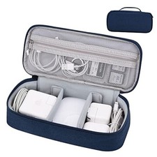 Electronics Organizer Travel Case, Carrying Pouch Bag for Large Navy Blue