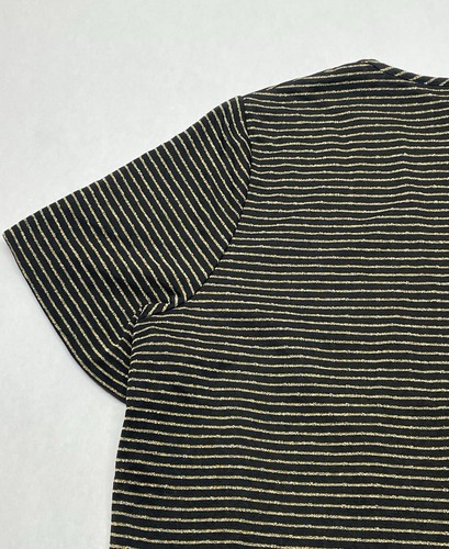 VTG Black Gold Glitter Striped Boxy Relaxed Top Sz 1X Sparkle Glitz Funky Retro - Picture 12 of 20