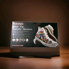 24 Colors Dual Tip Acrylic Paint Marker Pens Set, Multifunctional Acrylic Tip