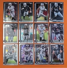 ⚫️⚪️⚫️ 2025 TOPPS CHROME LAS VEGAS RAIDERS COMPLETE BASE TEAM SET (12 CARD LOT)