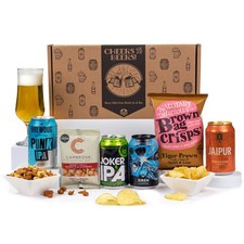 Craft Beer IPA Gift Hamper - 4x330ml British Beer Cans & Snacks - Gifts for Men