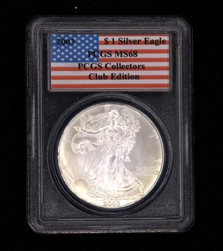 2003 American Silver Eagle $1  PCGS MS68 Collectors Club Edition