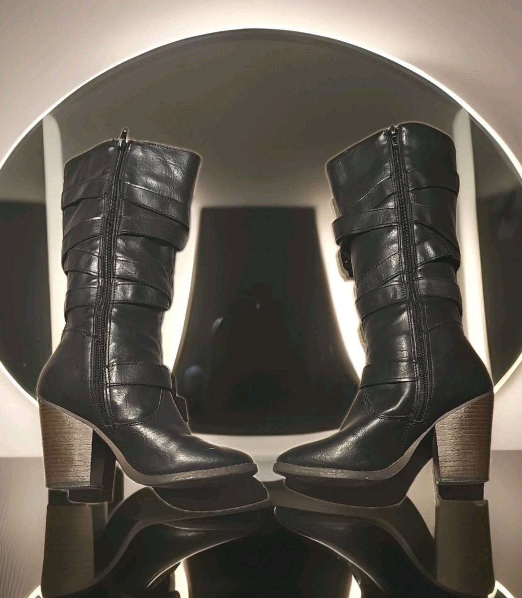 Cathy Jeans Boots Womens 7.5 Full Zipper Length, 15 Inch Long Boot