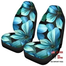 Pehede Car Seat Cover Beautiful Blue Flowers Front for Cars, Easy to Multi01