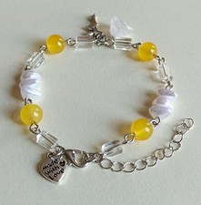 SALE - 50% Off when you buy 2, Beaded Silver Bracelet, Fairy Charm, UK Seller