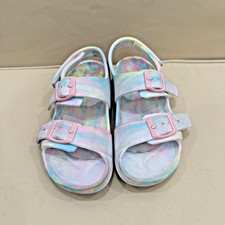 Cat  Jack Girls Pastel Tie Dye Double Buckle Sandals Size 12 T Swim Summer