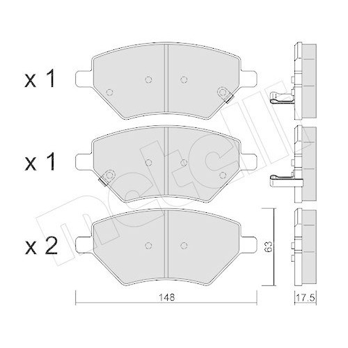 Plaquettes de frein Metelli 22-1286-0 pour supprimer les sifflements de frein sur Chery DR